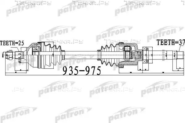 Полуось (привод в сборе, приводной вал) Patron. Артикул PDS0528