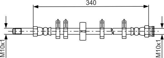Тормозной шланг Bosch задний внешний для IVECO Daily IV 2006-2012. Артикул 1 987 481 667