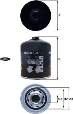 Патрон осушителя воздуха пневмосистемы Mahle. Артикул AL 41
