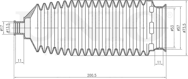 Пыльник рулевой рейки (Unio). Артикул DUC-20012