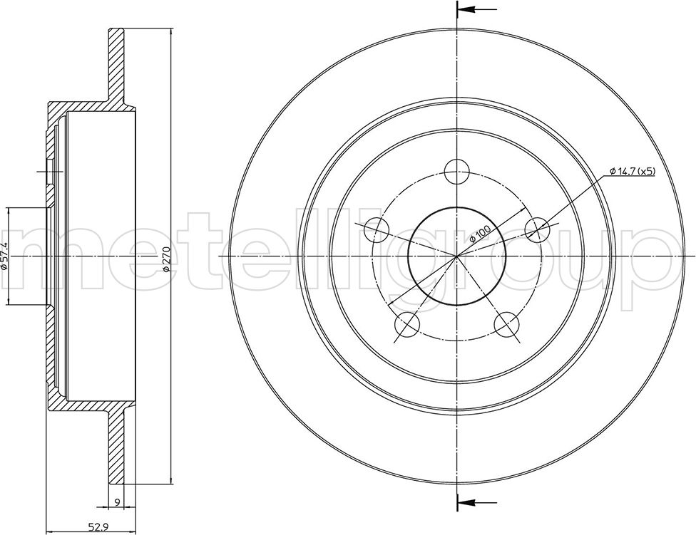 Тормозной диск Metelli. Артикул 23-1107C