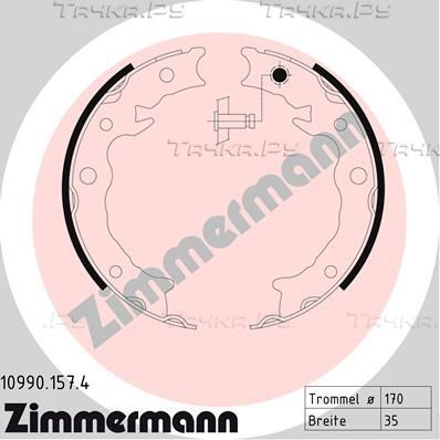 Тормозные колодки (стояночная тормозная система) Zimmermann задние для Subaru Impreza IV 2012-2016. Артикул 10990.157.4
