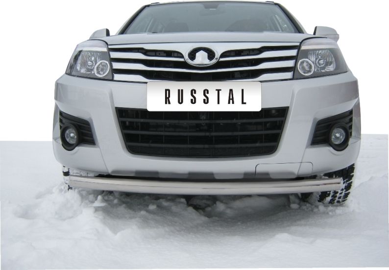 Защита RusStal переднего бампера d63 (дуга) для Great Wall Hover H3 2011-2014. Артикул GH3Z-000300