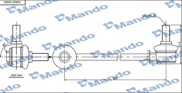 Стойка (тяга) стабилизатора Mando. Артикул SLH0019