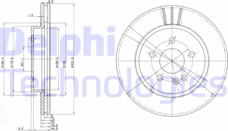 Тормозной диск Delphi. Артикул BG3397