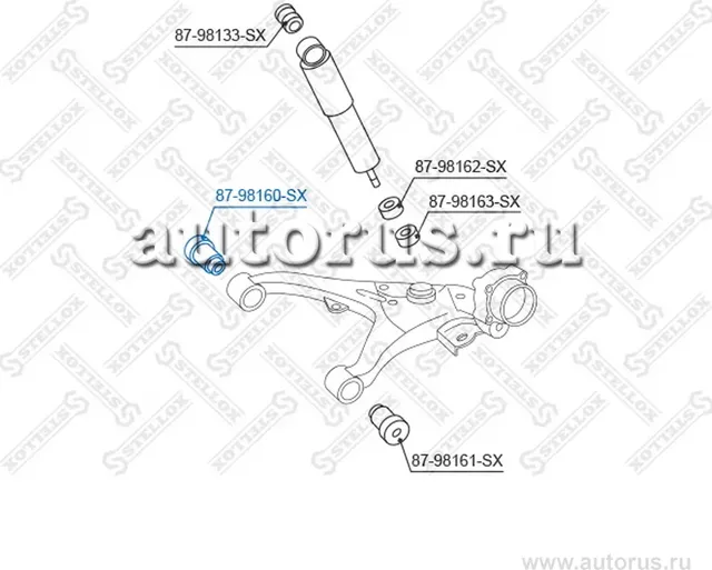 сайлентблок зад. рычага внутр.!/Toyota Hi-Ace KLH1#/KLH2#/LXH1#/LXH2# 95 (Stellox). Артикул 8798160SX