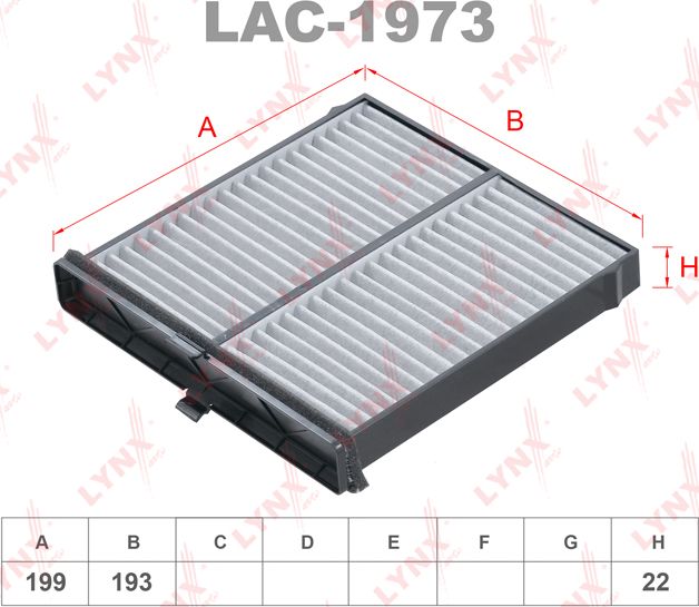 Салонный фильтр LYNXauto. Артикул LAC-1973