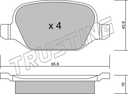 Тормозные колодки Trusting задние для Fiat Linea 2007-2014. Артикул 333.1