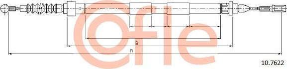 Трос ручника (тросик ручного тормоза) Cofle. Артикул 92.10.7622