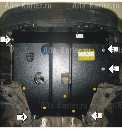 Защита Мотодор для двигателя, КПП Kia Soul I 2011-2013. Артикул 01031