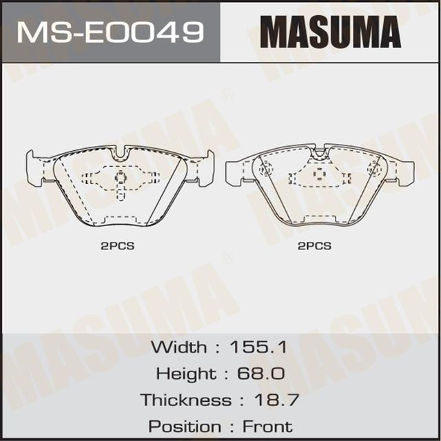 Тормозные колодки Masuma. Артикул MS-E0049