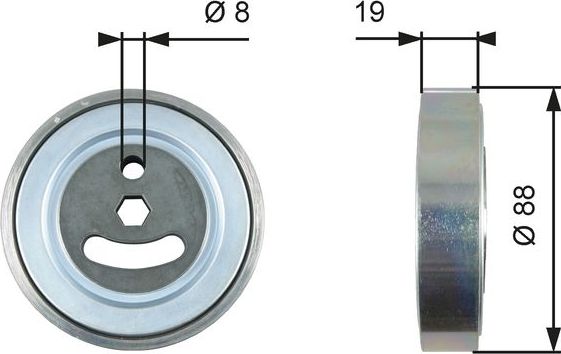 Натяжной ролик (натяжитель) приводного поликлинового ремня Gates DriveAlign®. Артикул T39225