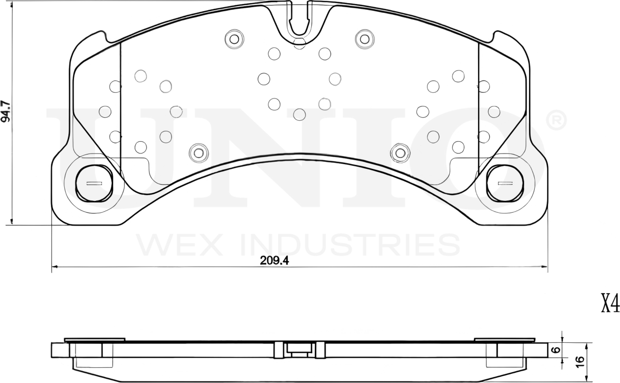 Колодки тормозные дисковые, комплект (Unio). Артикул BRP-20359