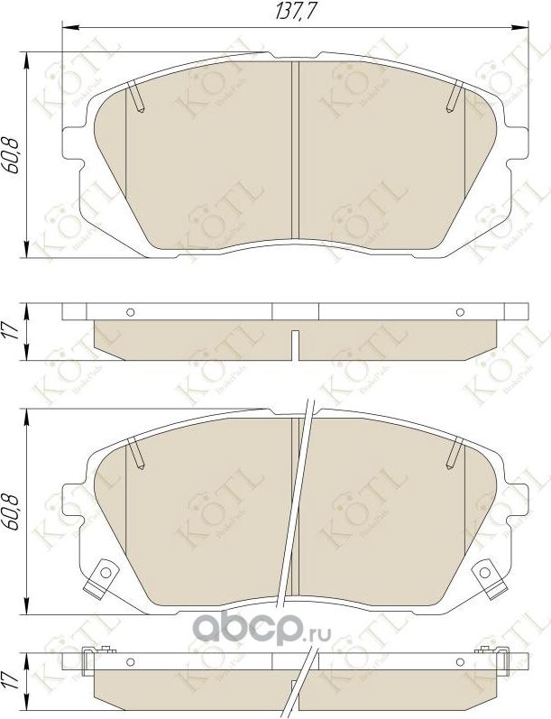 Колодки тормозные дисковые передние к-т HYUNDAI i40 11- (Kotl). Артикул 3530kt