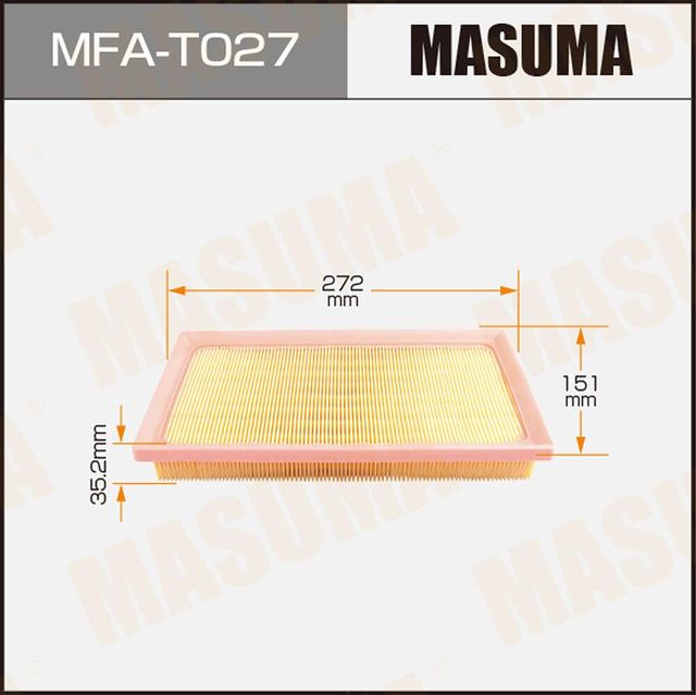 Воздушный фильтр Masuma. Артикул MFA-T027