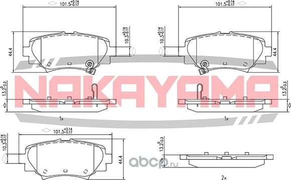Колодки тормозные дисковые, комплект (Nakayama). Артикул HP8877NY