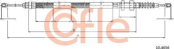 Трос ручника (тросик ручного тормоза) Cofle. Артикул 92.10.4656