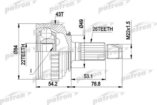 Шрус наружный (граната) Patron для Rover 200 II (R8) 1991-1999. Артикул PCV1303