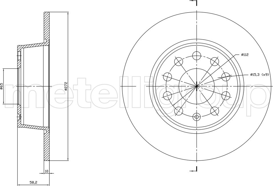Тормозной диск Metelli. Артикул 23-1863C
