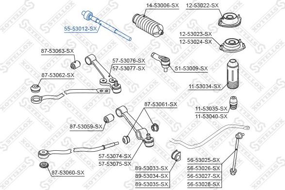 Рулевая тяга Stellox. Артикул 55-53012-SX