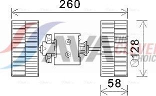 Вентилятор, мотор печки (отопителя) салона AVA. Артикул MS8645