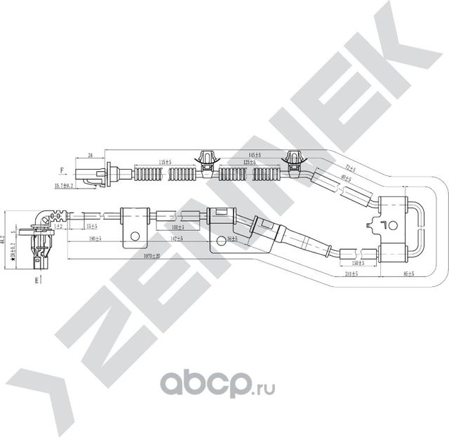 Датчик ABS передний левый HYUNDAI TUCSON 04-10 (Zennek). Артикул DAS0105