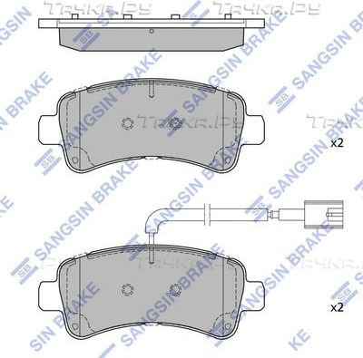 Тормозные колодки Sangsin Hi-Q задние для Fiat Ducato III 2006-2026. Артикул SP4429