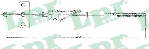 Трос ручника (тросик ручного тормоза) LPR. Артикул C0190B