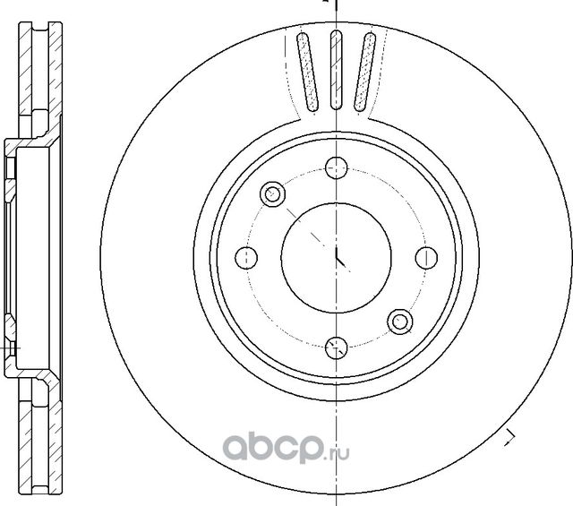 Диск тормозной вентилируемый (G-Brake). Артикул GR02954