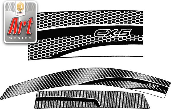 Дефлекторы СА Пластик для окон (Серия Art графит) Mazda CX-5  2012–2017. Артикул 2010031607640