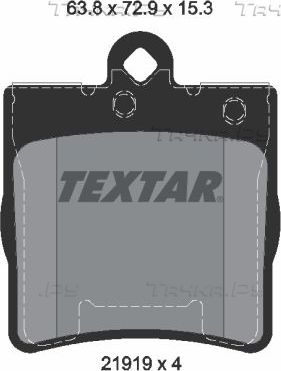 Тормозные колодки Textar Q+. Артикул 2191901