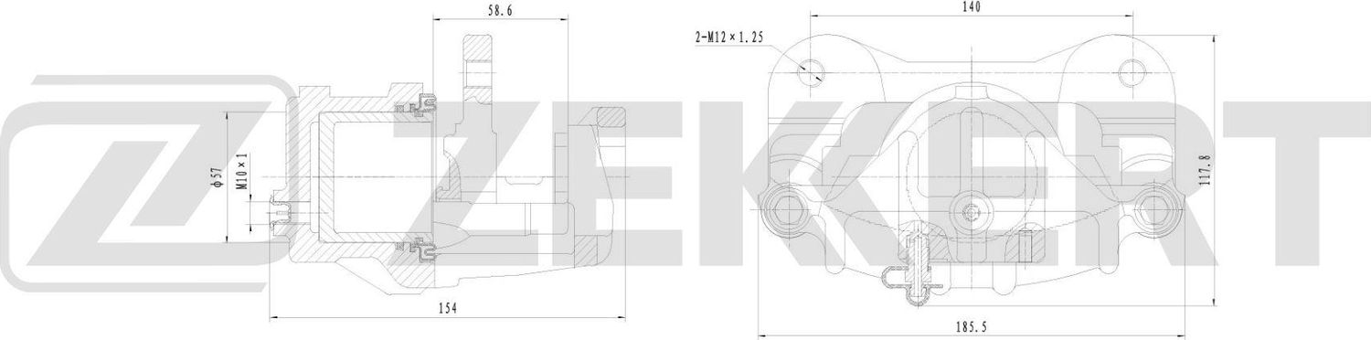 Тормозной суппорт Zekkert (Чугун). Артикул BS-8323