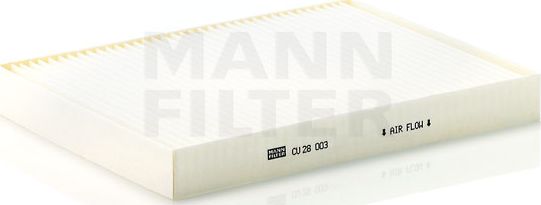 Салонный фильтр Mann-Filter. Артикул CU 28 003