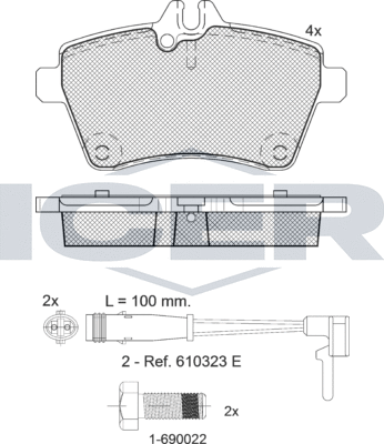 Тормозные колодки Icer передние для Mercedes-Benz B-Класс I (W245) 2005-2011. Артикул 181678-700