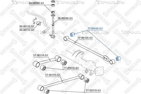 Сайлентблок переднего рычага подвески Stellox задний для Audi 100 IV (C4) 1990-1994. Артикул 77-00436-SX