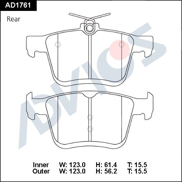 Тормозные колодки Advics. Артикул AD1761