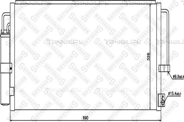 Радиатор кондиционера (конденсатор) Stellox (алюминий). Артикул 10-45524-SX