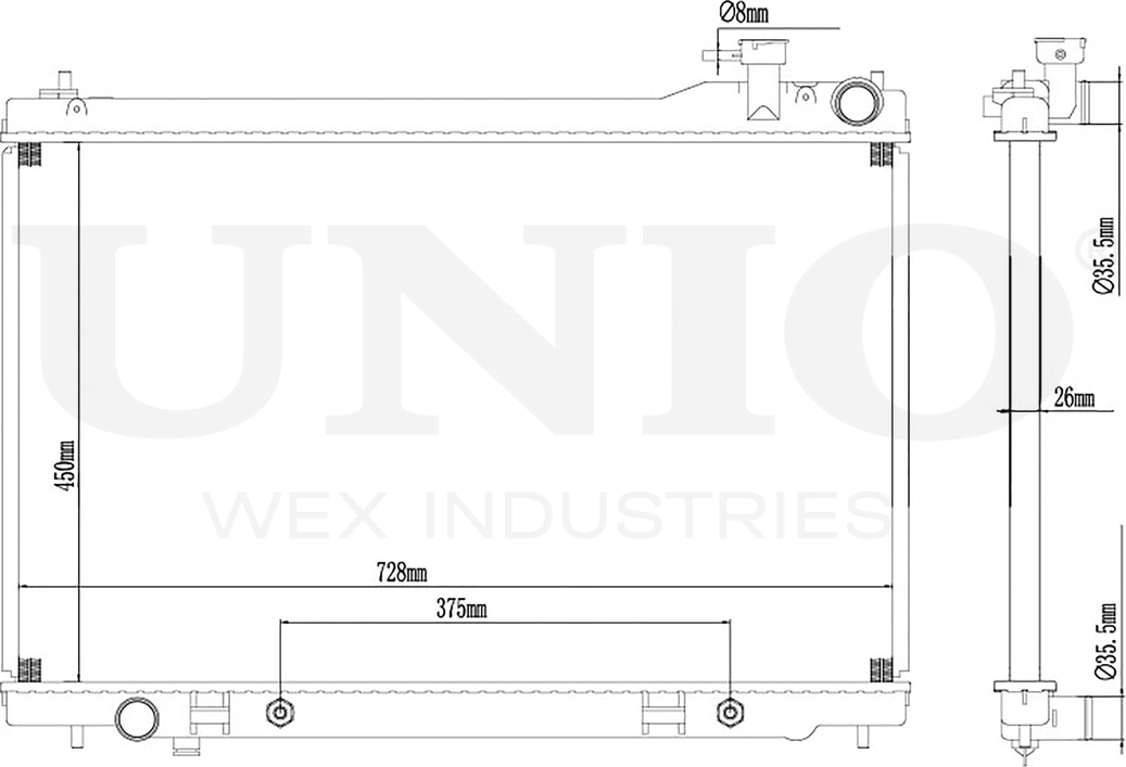 Радиатор двигателя (Unio). Артикул RAD-10045