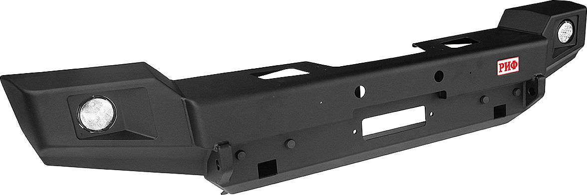Бампер силовой РИФ передний с доп. фарами без защитной дуги для Jeep Wrangler JК 2006-2026. Артикул RIFWJK-10356