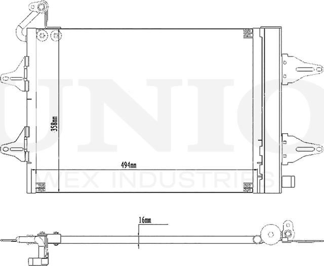 Радиатор кондиционера (Unio). Артикул RAD-30047