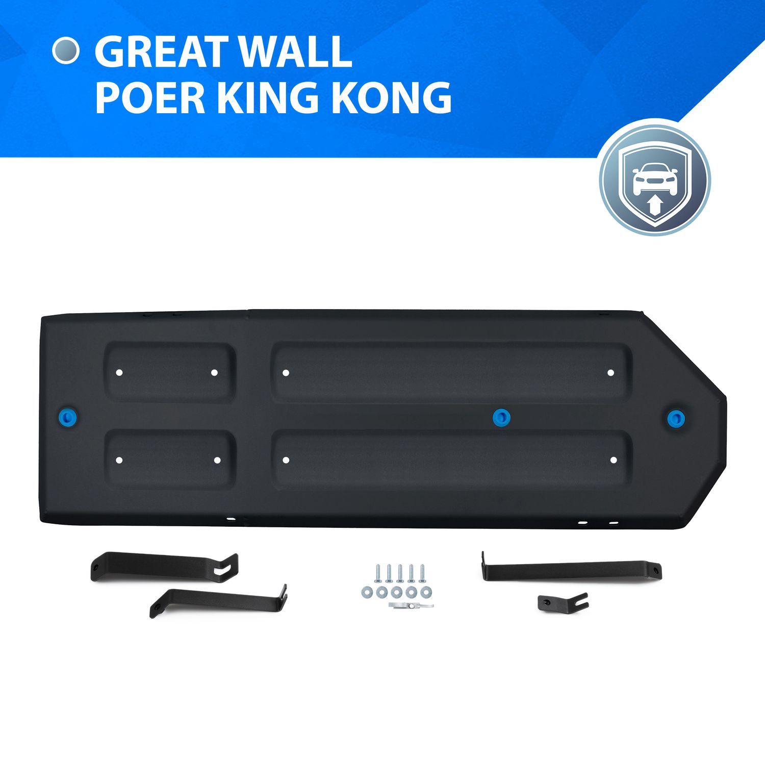Защита стальная Rival для топливного бака Great Wall Poer King Kong МКПП 4WD 2023-2026. Артикул 111.2030.1
