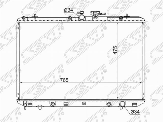 Радиатор TOYOTA HIGHLANDERKLUGER 2GR 07- (SAT). Артикул TY0003GSU40