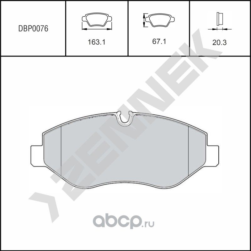 Колодки тормозные дисковые передние без датчика MERCEDES SPRINTER 209-324 VW Cra (Zennek). Артикул DBP0076