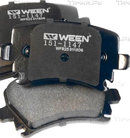 Тормозные колодки WEEN задние для Volkswagen Passat CC I 2008-2012. Артикул 151-1147