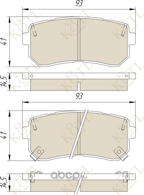 Колодки тормозные дисковые задние к-т KIA CEED/RIO/SPORTAGE/HYUNDAI ACCENT/i20/i (Kotl) Kotl. Артикул 3474kt