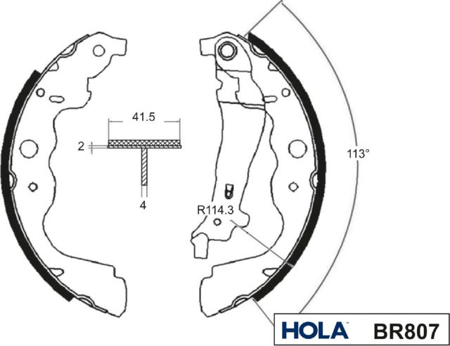 Тормозные колодки HOLA. Артикул BR807