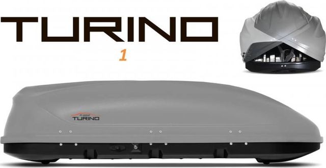 Автомобильный бокс PT Group Turino 1 аэродинамический серый (410 л, 177х81х46 см), двусторонее открывание. Артикул 00002502