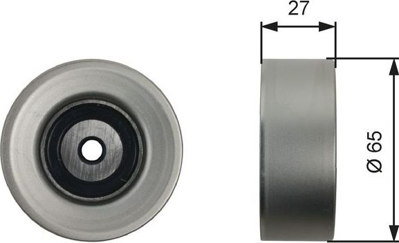 Направляющий (ведущий) ролик приводного поликлинового ремня Gates DriveAlign® для Peugeot 607 I 2000-2006. Артикул T36451