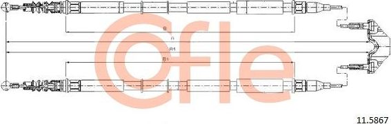 Трос ручника (тросик ручного тормоза) Cofle. Артикул 11.5867