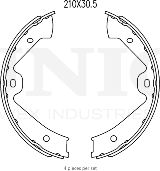 Колодки тормозные барабанные, комплект (Unio). Артикул BRP-10030